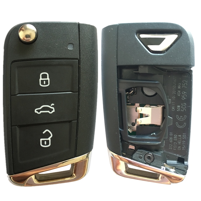 CN001096 For 2019 Volkswagen jetta 3 Button Flip Key Fob ...